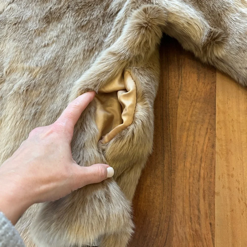 cara Faux Fur Jacket in Light Taupe - Picture 4 of 9